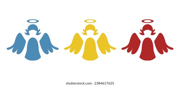 little angels icon on a white background, vector illustration