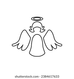 little angels icon on a white background, vector illustration