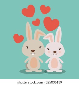 Little animal concept about cute rabbit design, vector illustration eps 10