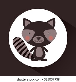 Little animal concept about cute raccon design, vector illustration eps 10