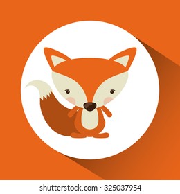 Little animal concept about cute fox design, vector illustration eps 10
