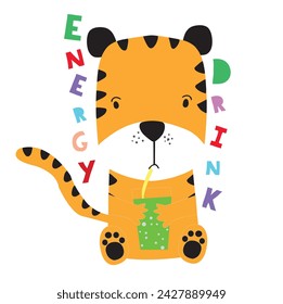 Сute little animal. Vector illustration, isolated on a white background. Concept for children print.