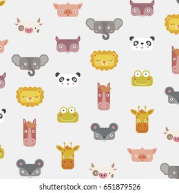 Little Animals Characters Patterns Colorful Children Illustration Cute Cartoon Mini Horse Giraffe Mouse Cow Lion Bear Elephant Pig Squirrel 