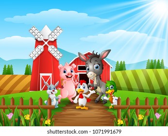 Little animals in front of cattle warehouse