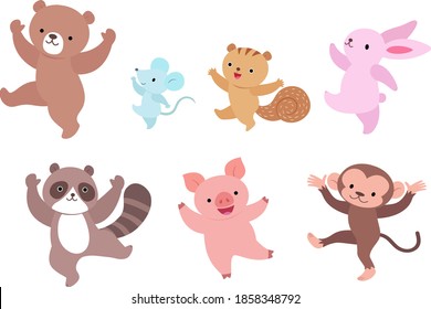 the little animals opened their arms, raised their feet and walked