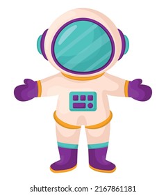 little astronaut design over white