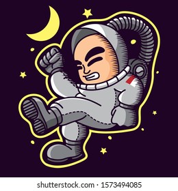 little astronaut filled with expressions of excitement