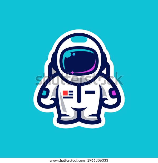 Little Astronaut Kid Cartoon Mascot Logo Stock Vector (Royalty Free ...