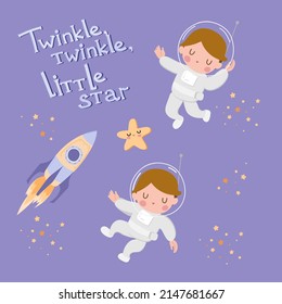little astronaut set with star