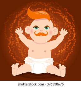 Little babies. Vector illustration.