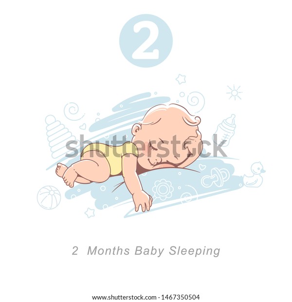Little Baby 2 Month Baby Development Stock Vector (Royalty Free) 1467350504