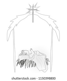 Little baby Jesus lies