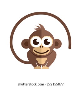 Little baby monkey on the white background