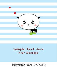 little baby panda love greeting