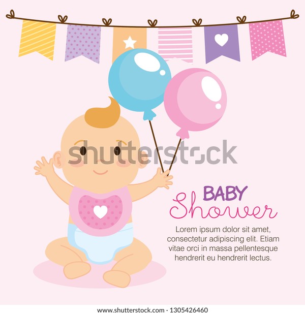 Little Baby Shower Card Stock Vector (Royalty Free) 1305426460 ...