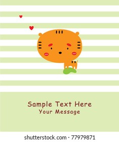 little baby tiger love greeting