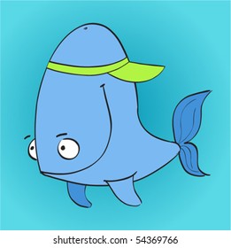 little baby whale in cap