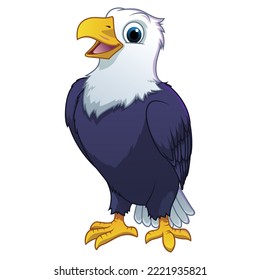 Little Bald Eagle Cartoon Animal Illustration