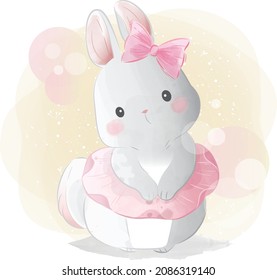 Little Ballerina Bunny in a Pink Dress