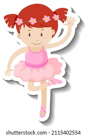 Little ballerina cartoon character illustration