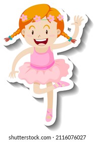 Little ballerina cartoon character illustration