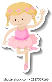 Little ballerina cartoon character illustration