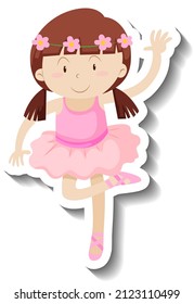 Little ballerina cartoon character illustration