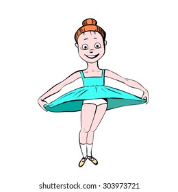 little ballerina cartoon vector illustration