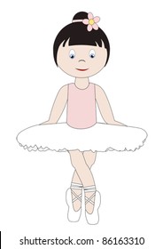 Little ballerina with flower in hair