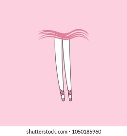 Little ballerina. Girl dancing in tutu and pointe, logo or icon dance studio, class. Vector illustration