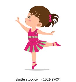 Little Ballerina Girl Posing Ballet Dance on a White Background