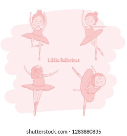 Little Ballerina hand drawn vector