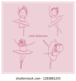 Little Ballerina hand drawn vector