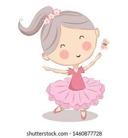 little ballerina illustration for personal project, background, invitation, wallpaper and many more