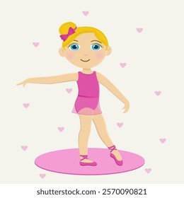 Little ballerina in pink tricot, ballerina in leotard, little dancer, pink dress, little girl dancing, dancer in leotard, cute dancer, girl in leotard, tricot, pink pointes