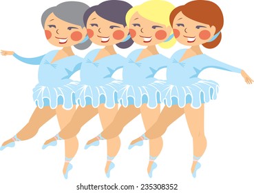 Little ballerinas dancing cygnet dance