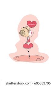little ballerina,vector illustration