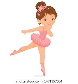 Little ballet dancer in pink dress