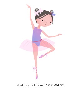 Little ballet dancer. Vector illustration.
