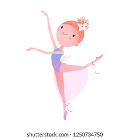 Little ballet dancer. Vector illustration.
