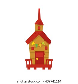 Little Beach Cabin With Paper Garland