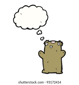 little bear cartoon with thought bubble