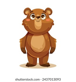 Pequeño Oso Cachorro con Hocico Lindo Vector Ilustración