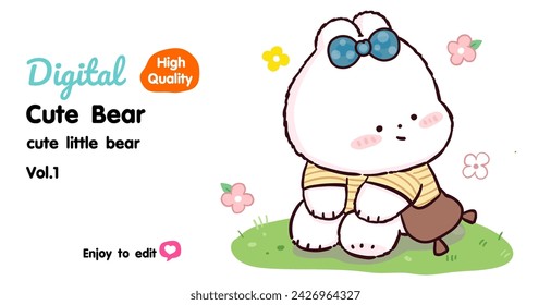 little bear cute cartoon There are many designs to choose from