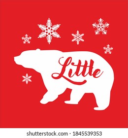 Little Bear Happy New Year 2021 Merry Christmas design vector illustration 