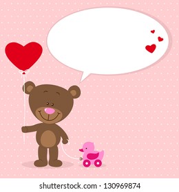 Little bear and heart balloon   toy