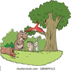 Little Bear, The Hedgehog And The Rabbit Are Confused Trying To Solve The Mystery