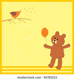 little bear and his bird friend