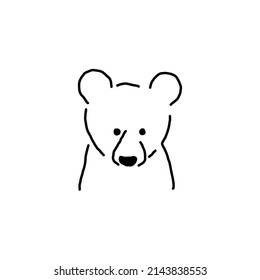 Pequeño oso oso, diseño de símbolo vectorial de línea
