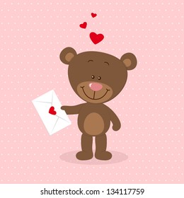 Little bear with loveletter